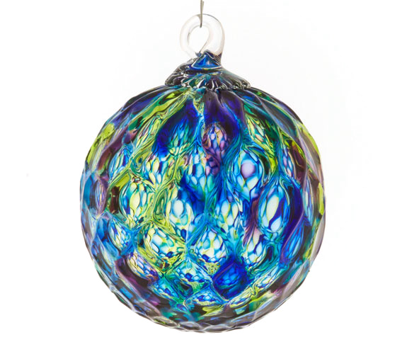 Blue Mosaic Ornament by Glass Eye Studio